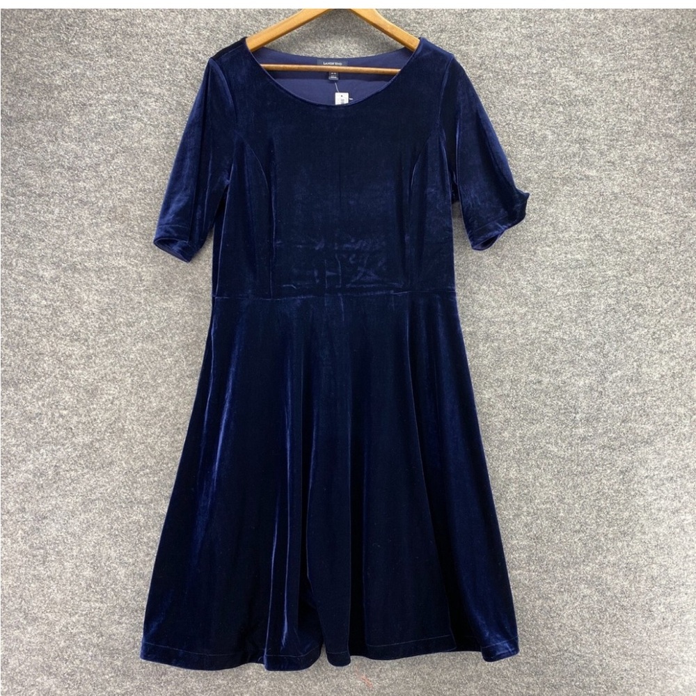 Lands' End velvet Navy dress